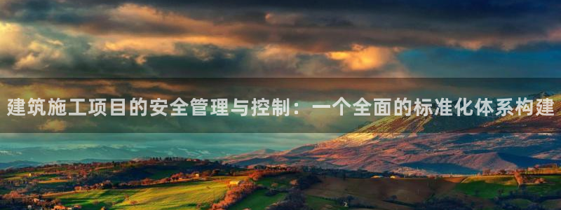 大发云系统彩票平台乐发：建筑施工项目的安全管理与控制：一个全面的标准化体系构建