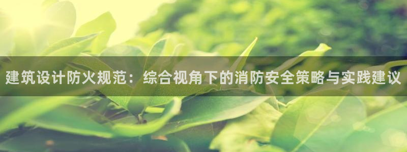 乐发平台注册：建筑设计防火规范：综合视角下的消防安全策略与实践建议